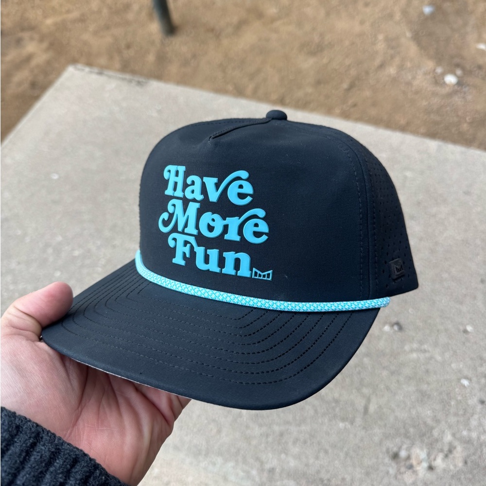 Melin Hat Cap Black Coronado Hydro Rope Have More Fun Golf Hat